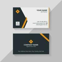 Black, White, and Yellow Creative Business Card Template Design with QR Code vector