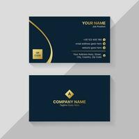 Golden Luxury Blue Professional Business Card Template Design vector