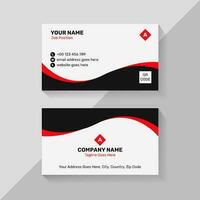 Red and White Creative Business Card Template Design with QR Code vector