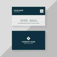 Dark Blue Professional Business Card Template Design with Unique Layout vector