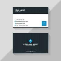 Blue Corporate Professional Business Card Template Design with QR Code vector