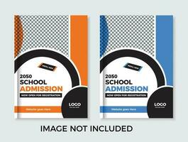 New Trendy School Admission Brochure Cover Template 2045 vector