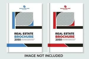 Modern Real Estate Brochure Cover Template 2050. vector