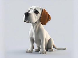 Cute Labrador Retriever In White Background. AI Generated Image. photo