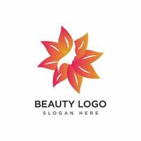 Beauty logo vector design on gradient color.