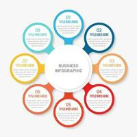 Simple and Clean Presentation Circular Business Infographic Design Template with 8 Bar of Options vector