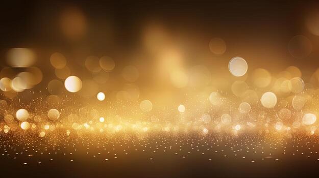 Gold glitters background. shimmering blur spot lights Bokeh Shiny gold light background texture. photo