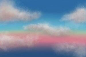Color of sky with clouds for background, Soft clouds sky by hand drawn. photo