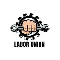 Labor union logo vector isolated on white background.