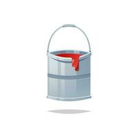 Bucket of paint vector isolated oon white background.