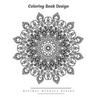 Minimal mandala coloring page with nature-inspired elements vector