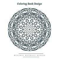 Minimal mandala coloring page with nature-inspired elements vector