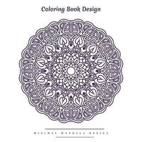 Minimal mandala coloring page with nature-inspired elements vector
