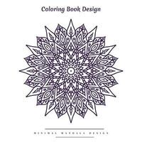 Minimal mandala coloring page with nature-inspired elements vector