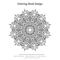 Minimal mandala coloring page with nature-inspired elements vector