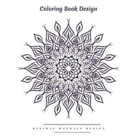 Minimal mandala coloring page with nature-inspired elements vector