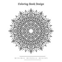 Minimal mandala coloring page with nature-inspired elements vector