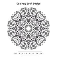 Minimal mandala coloring page with nature-inspired elements vector