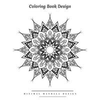 Minimal mandala coloring page with nature-inspired elements vector
