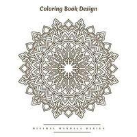 Minimal mandala coloring page with nature-inspired elements vector