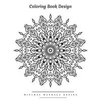 Minimal mandala coloring page with nature-inspired elements vector