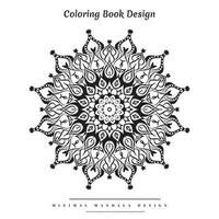 Minimal mandala coloring page with nature-inspired elements vector