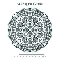 Minimal mandala coloring page with nature-inspired elements vector