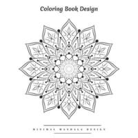 Minimal mandala coloring page with nature-inspired elements vector