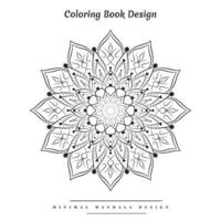 Minimal mandala coloring page with nature-inspired elements vector