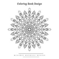 Minimal mandala coloring page with nature-inspired elements vector