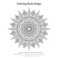 Minimal mandala coloring page with nature-inspired elements vector