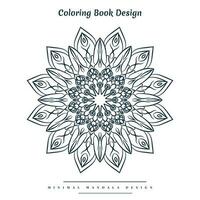 Minimal mandala coloring page with nature-inspired elements vector