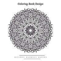 Minimal mandala coloring page with nature-inspired elements vector