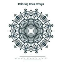 Minimal mandala coloring page with nature-inspired elements vector