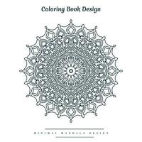 Minimal mandala coloring page with nature-inspired elements vector