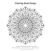 Minimal mandala coloring page with nature-inspired elements vector