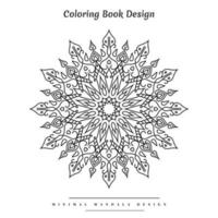 Minimal mandala coloring page with nature-inspired elements vector