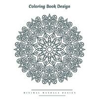 Minimal mandala coloring page with nature-inspired elements vector