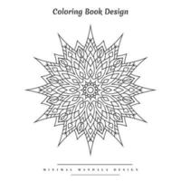 Minimal mandala coloring page with nature-inspired elements vector