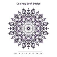 Minimal mandala coloring page with nature-inspired elements vector