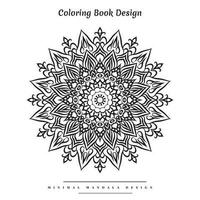 Minimal mandala coloring page with nature-inspired elements vector