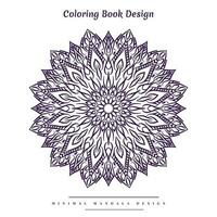 Minimal mandala coloring page with nature-inspired elements vector