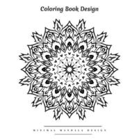 Minimal mandala coloring page with nature-inspired elements vector