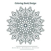 Minimal mandala coloring page with nature-inspired elements vector