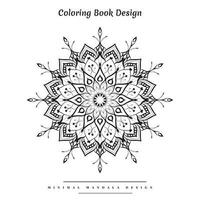 Minimal mandala coloring page with nature-inspired elements vector