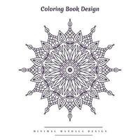 Minimal mandala coloring page with nature-inspired elements vector