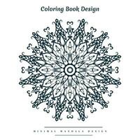 Minimal mandala coloring page with nature-inspired elements vector