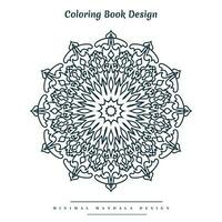 Minimal mandala coloring page with nature-inspired elements vector