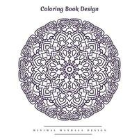 Minimal mandala coloring page with nature-inspired elements vector