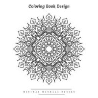 Minimal mandala coloring page with nature-inspired elements vector